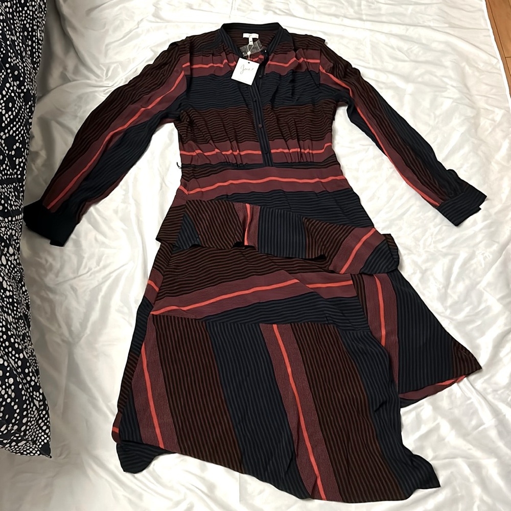Modest yet sheer striped joie dress. Size 10 in excellent condition.